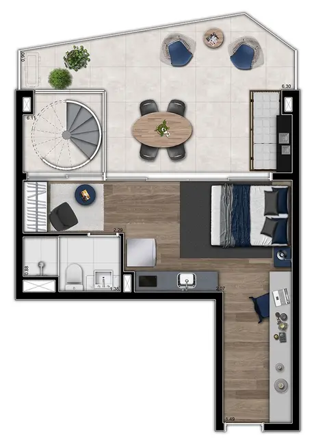 Apartamento com 2 quartos à venda, 156m2 em Itaim Bibi, São Paulo - SP - imagem 6 Foto 6 de Apartamento com 2 quartos à venda, 156m2 em Itaim Bibi, São Paulo - SP