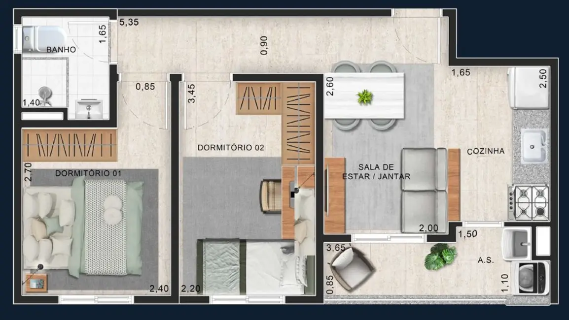 Foto 3 de Apartamento com 2 quartos à venda, 40m2 em Jardim da Glória, Taboao Da Serra - SP