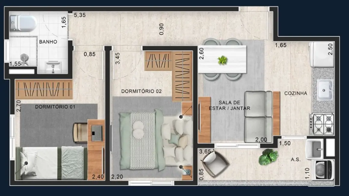 Foto 1 de Apartamento com 2 quartos à venda, 40m2 em Jardim da Glória, Taboao Da Serra - SP