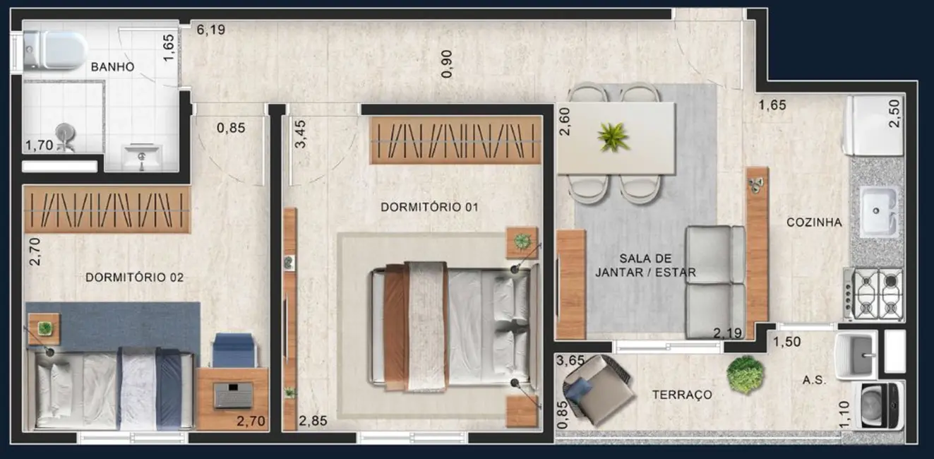 Foto 5 de Apartamento com 2 quartos à venda, 40m2 em Jardim da Glória, Taboao Da Serra - SP