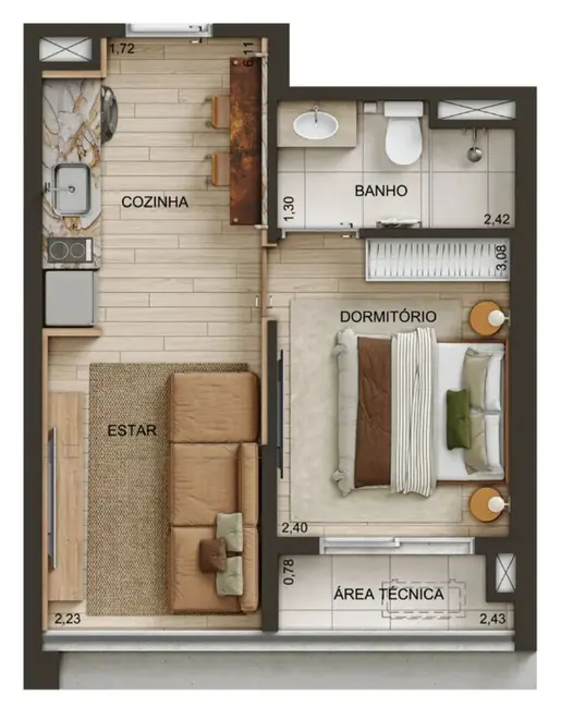 Kitnet com 1 quarto à venda, 22m2 em Chácara Santo Antônio (Zona Sul), São Paulo - SP - imagem 4 Foto 4 de Kitnet com 1 quarto à venda, 22m2 em Chácara Santo Antônio (Zona Sul), São Paulo - SP