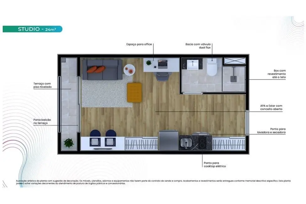 Kitnet com 1 quarto à venda, 24m2 em Brooklin Paulista, São Paulo - SP - imagem 3 Foto 3 de Kitnet com 1 quarto à venda, 24m2 em Brooklin Paulista, São Paulo - SP