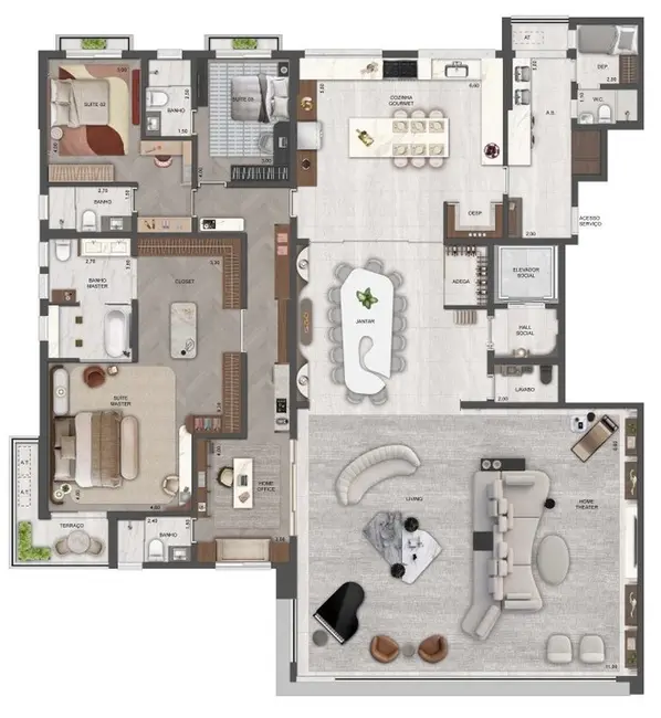 Foto 1 de Apartamento com 4 quartos à venda, 355m2 em Vila Tramontano, São Paulo - SP