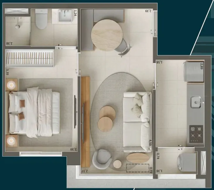 Apartamento com 2 quartos à venda, 42m2 em São Paulo - SP - imagem 4 Foto 4 de Apartamento com 2 quartos à venda, 42m2 em São Paulo - SP