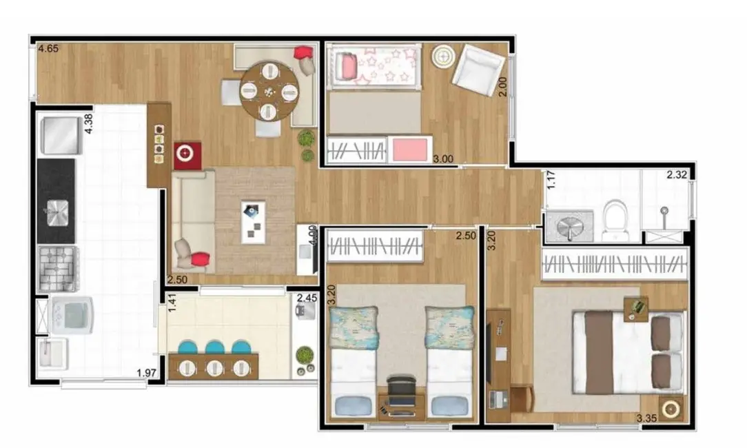 Foto 2 de Apartamento com 2 quartos à venda, 56m2 em Votupoca, Barueri - SP