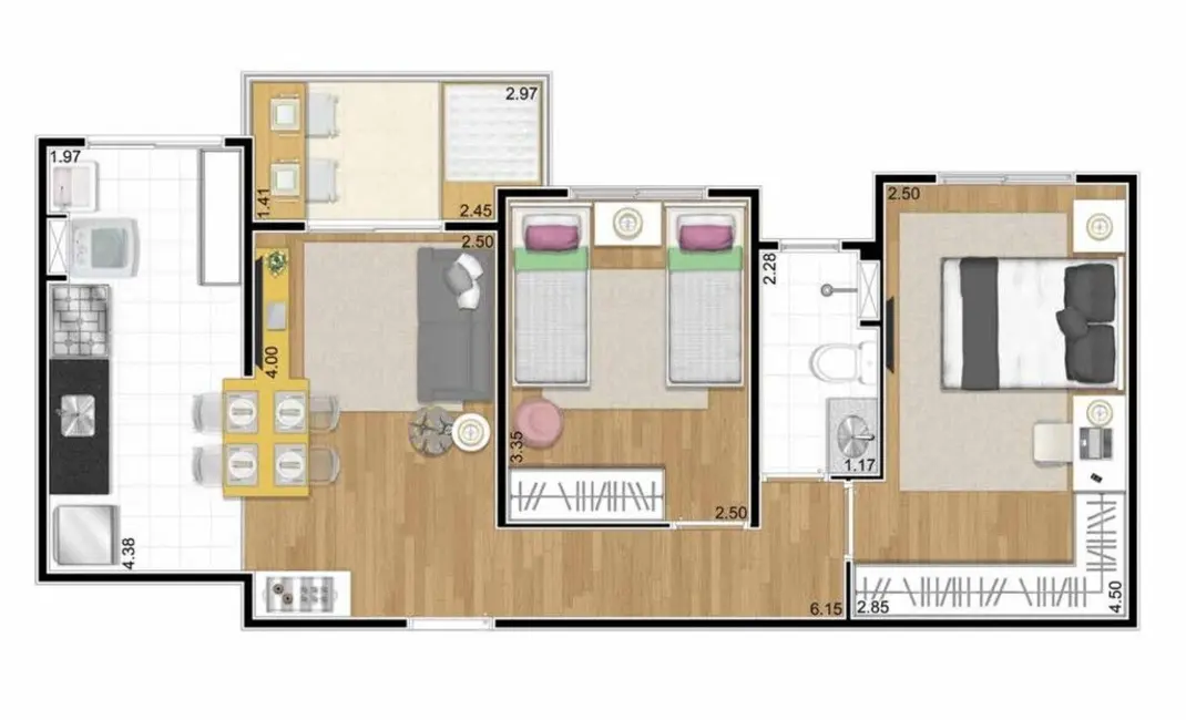 Foto 1 de Apartamento com 3 quartos à venda, 62m2 em Votupoca, Barueri - SP