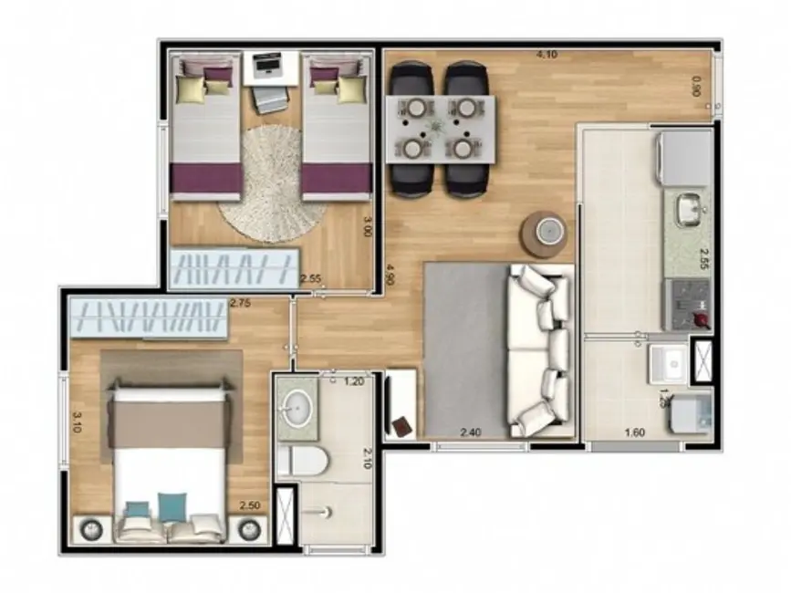 Foto 3 de Apartamento com 2 quartos à venda, 44m2 em Paulicéia, Sao Bernardo Do Campo - SP