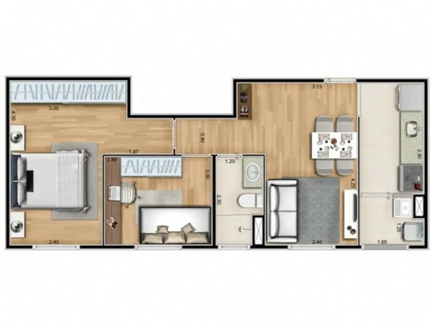 Foto 1 de Apartamento com 2 quartos à venda, 44m2 em Paulicéia, Sao Bernardo Do Campo - SP