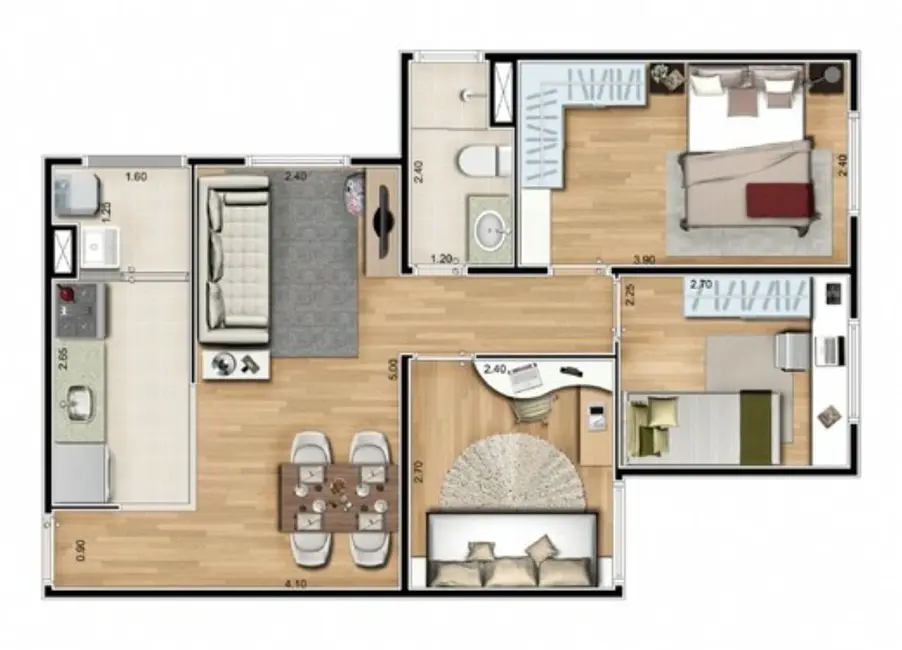 Foto 4 de Apartamento com 2 quartos à venda, 44m2 em Paulicéia, Sao Bernardo Do Campo - SP