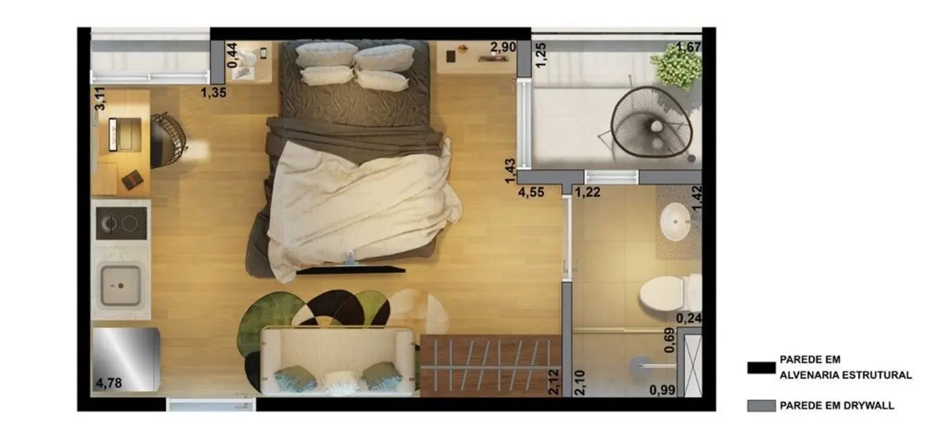 Kitnet com 1 quarto à venda, 24m2 em Santa Cecília, São Paulo - SP - imagem 1 Foto 1 de Kitnet com 1 quarto à venda, 24m2 em Santa Cecília, São Paulo - SP