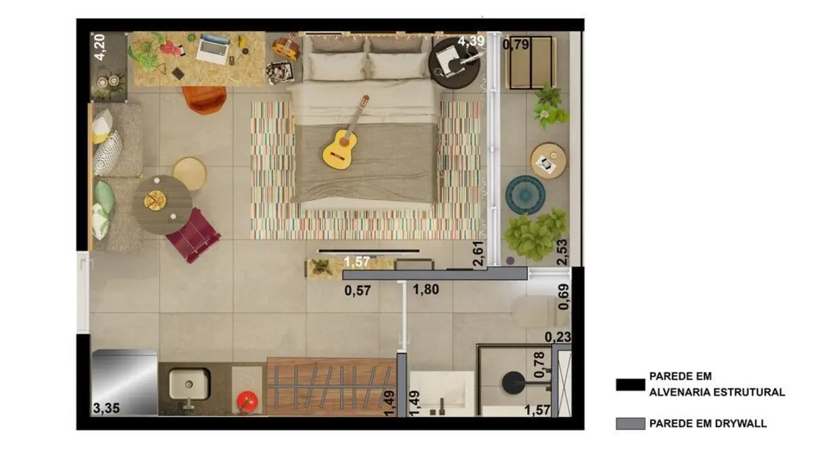 Kitnet com 1 quarto à venda, 24m2 em Santa Cecília, São Paulo - SP - imagem 3 Foto 3 de Kitnet com 1 quarto à venda, 24m2 em Santa Cecília, São Paulo - SP