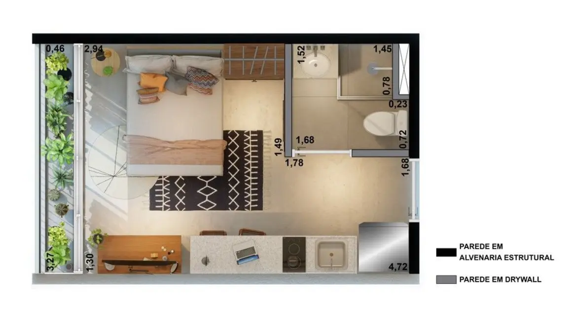 Kitnet com 1 quarto à venda, 24m2 em Santa Cecília, São Paulo - SP - imagem 4 Foto 4 de Kitnet com 1 quarto à venda, 24m2 em Santa Cecília, São Paulo - SP