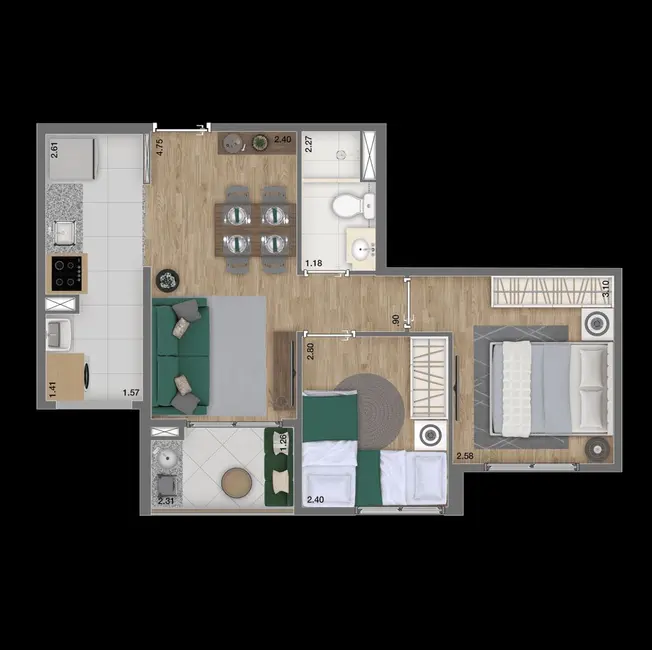 Apartamento com 3 quartos à venda, 69m2 em Vila Andrade, São Paulo - SP - imagem 2 Foto 2 de Apartamento com 3 quartos à venda, 69m2 em Vila Andrade, São Paulo - SP