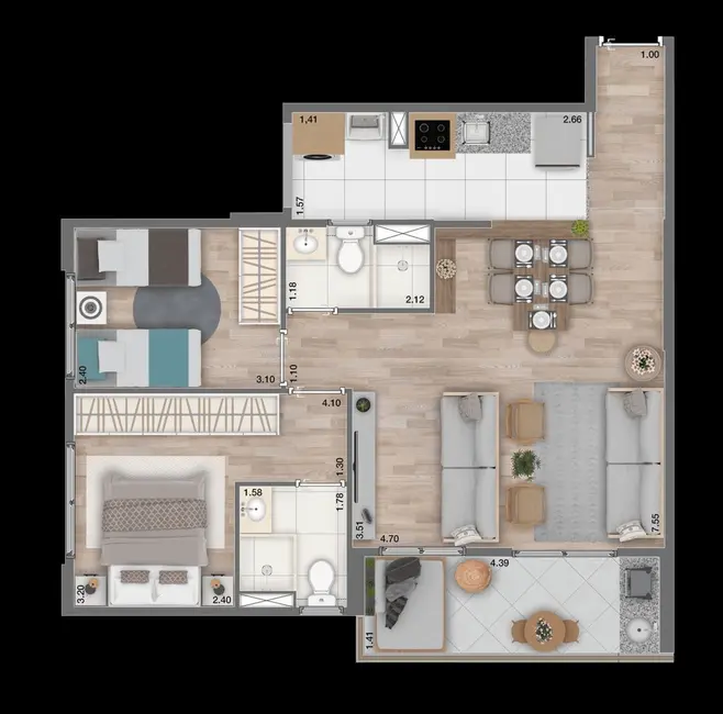 Apartamento com 3 quartos à venda, 69m2 em Vila Andrade, São Paulo - SP - imagem 4 Foto 4 de Apartamento com 3 quartos à venda, 69m2 em Vila Andrade, São Paulo - SP