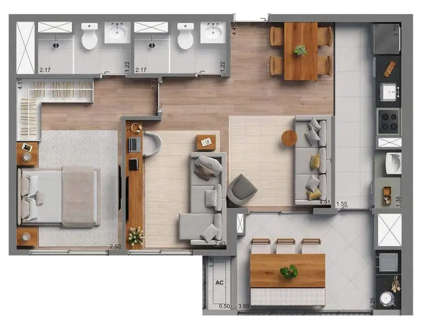 Foto 1 de Apartamento com 2 quartos à venda, 126m2 em Morumbi, São Paulo - SP