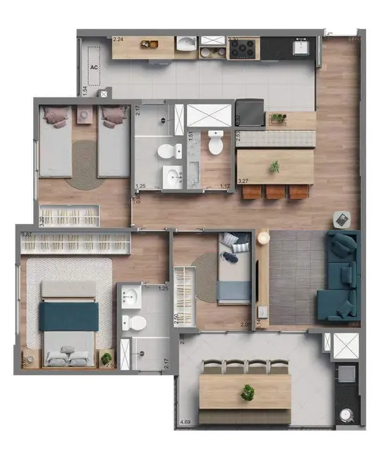 Foto 6 de Apartamento com 2 quartos à venda, 126m2 em Morumbi, São Paulo - SP