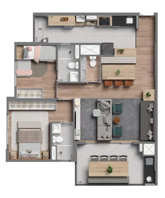 Foto 5 de Apartamento com 2 quartos à venda, 126m2 em Morumbi, São Paulo - SP
