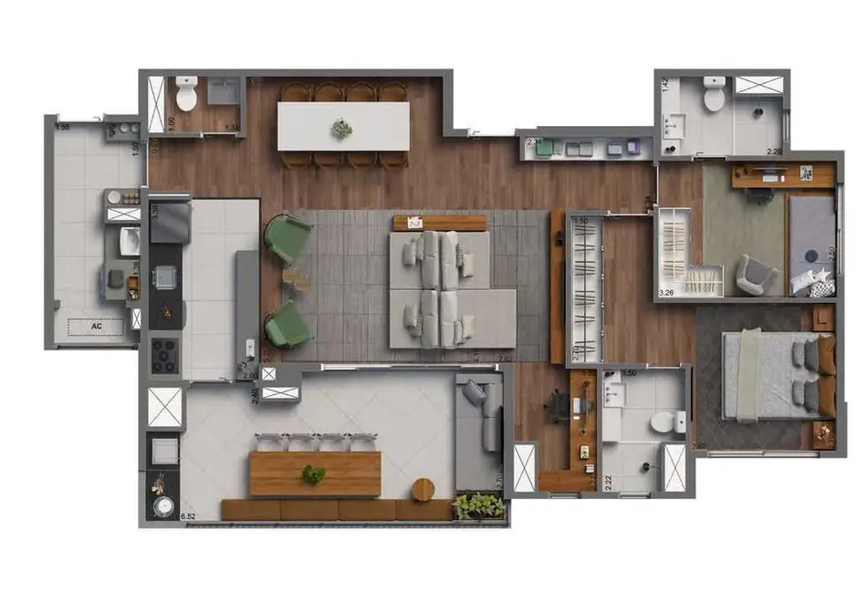 Foto 8 de Apartamento com 2 quartos à venda, 126m2 em Morumbi, São Paulo - SP