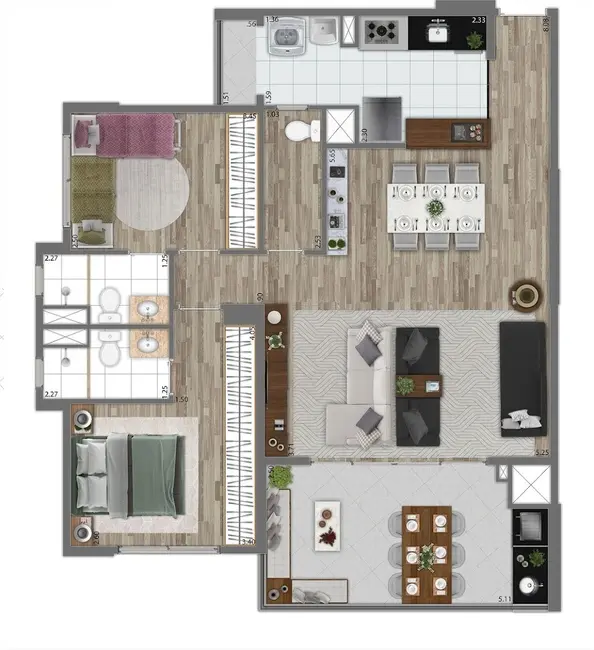 Apartamento com 2 quartos à venda, 56m2 em Morumbi, São Paulo - SP - imagem 5 Foto 5 de Apartamento com 2 quartos à venda, 56m2 em Morumbi, São Paulo - SP