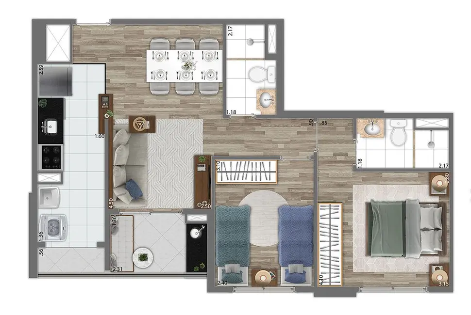 Apartamento com 2 quartos à venda, 56m2 em Morumbi, São Paulo - SP - imagem 1 Foto 1 de Apartamento com 2 quartos à venda, 56m2 em Morumbi, São Paulo - SP