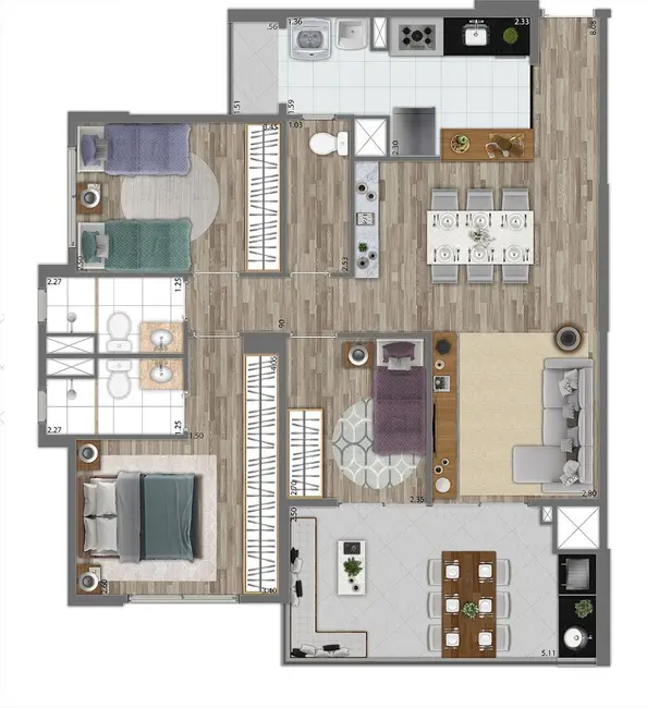 Apartamento com 2 quartos à venda, 56m2 em Morumbi, São Paulo - SP - imagem 3 Foto 3 de Apartamento com 2 quartos à venda, 56m2 em Morumbi, São Paulo - SP