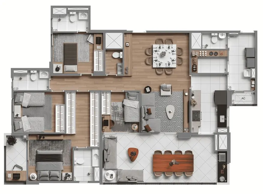Foto 2 de Apartamento com 4 quartos à venda, 141m2 em Morumbi, São Paulo - SP