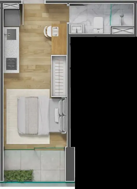 Kitnet com 1 quarto à venda, 18m2 em Centro, São Paulo - SP - imagem 4 Foto 4 de Kitnet com 1 quarto à venda, 18m2 em Centro, São Paulo - SP