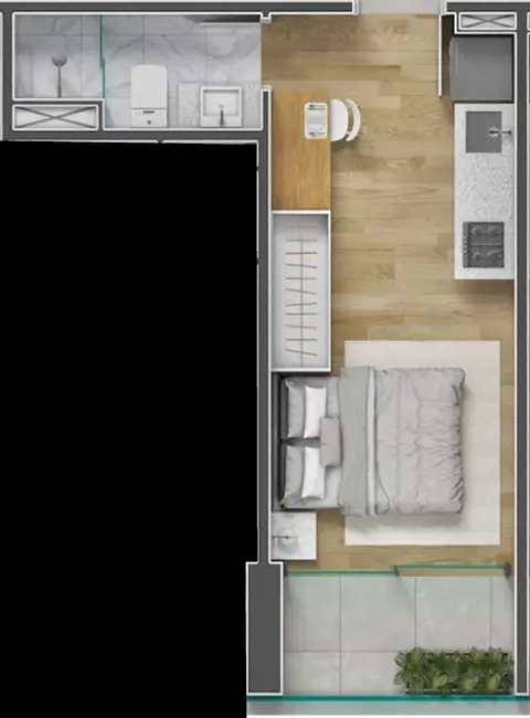 Kitnet com 1 quarto à venda, 18m2 em Centro, São Paulo - SP - imagem 7 Foto 7 de Kitnet com 1 quarto à venda, 18m2 em Centro, São Paulo - SP