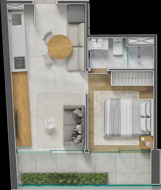 Kitnet com 1 quarto à venda, 18m2 em Centro, São Paulo - SP - imagem 7 Foto 7 de Kitnet com 1 quarto à venda, 18m2 em Centro, São Paulo - SP