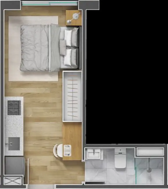 Kitnet com 1 quarto à venda, 18m2 em Centro, São Paulo - SP - imagem 5 Foto 5 de Kitnet com 1 quarto à venda, 18m2 em Centro, São Paulo - SP