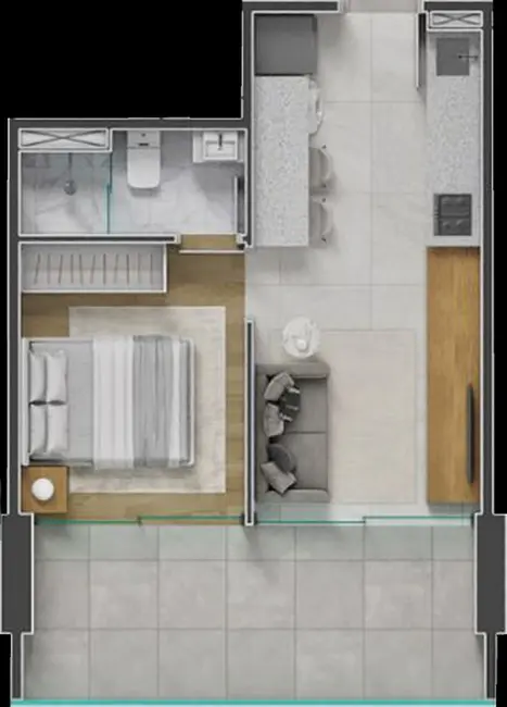 Kitnet com 1 quarto à venda, 18m2 em Centro, São Paulo - SP - imagem 6 Foto 6 de Kitnet com 1 quarto à venda, 18m2 em Centro, São Paulo - SP