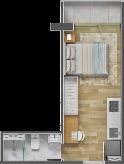 Kitnet com 1 quarto à venda, 18m2 em Centro, São Paulo - SP - imagem 5 Foto 5 de Kitnet com 1 quarto à venda, 18m2 em Centro, São Paulo - SP