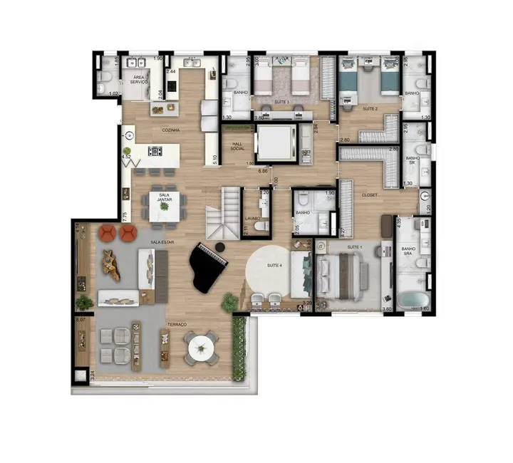 Foto 4 de Apartamento com 4 quartos à venda, 222m2 em Jardim Vitória Régia, São Paulo - SP