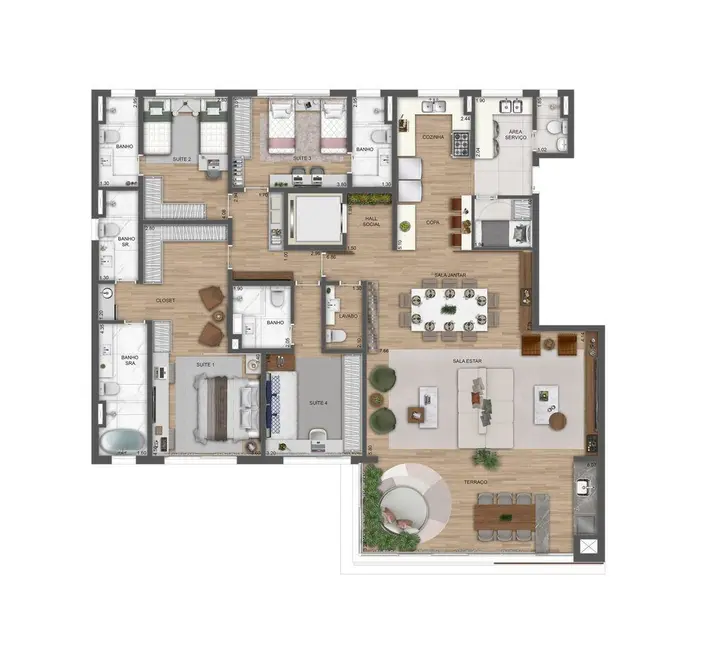 Foto 5 de Apartamento com 4 quartos à venda, 222m2 em Jardim Vitória Régia, São Paulo - SP