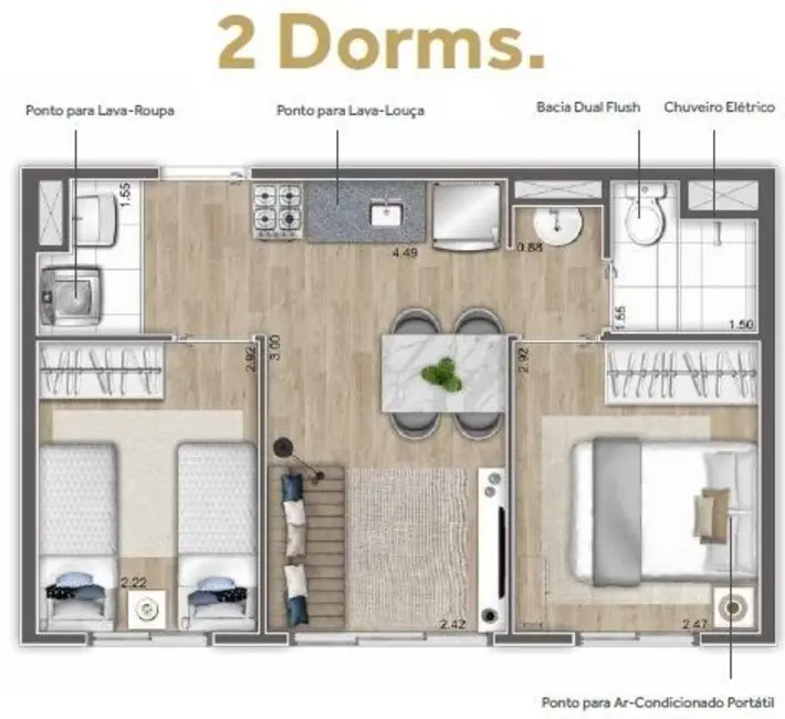 Apartamento com 2 quartos à venda, 35m2 em Perdizes, São Paulo - SP - imagem 2 Foto 2 de Apartamento com 2 quartos à venda, 35m2 em Perdizes, São Paulo - SP