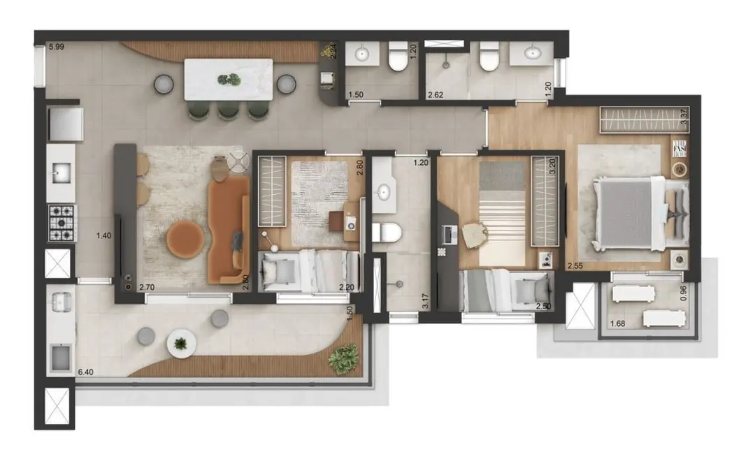 Foto 5 de Cobertura com 3 quartos à venda, 167m2 em Jardim Tupanci, Barueri - SP