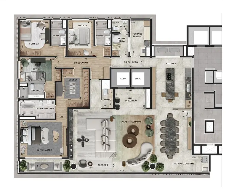Foto 4 de Apartamento com 4 quartos à venda, 301m2 em Indianópolis, São Paulo - SP