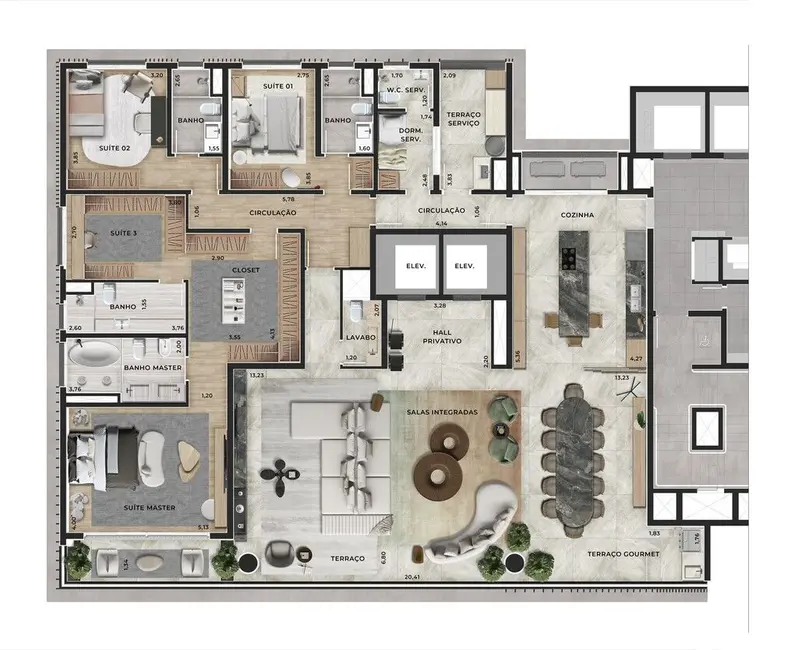 Foto 5 de Apartamento com 4 quartos à venda, 301m2 em Indianópolis, São Paulo - SP