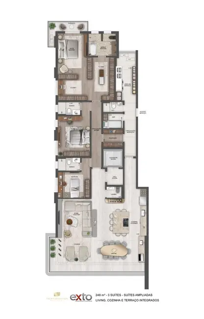 Apartamento com 4 quartos à venda, 248m2 em Pacaembu, São Paulo - SP - imagem 4 Foto 4 de Apartamento com 4 quartos à venda, 248m2 em Pacaembu, São Paulo - SP
