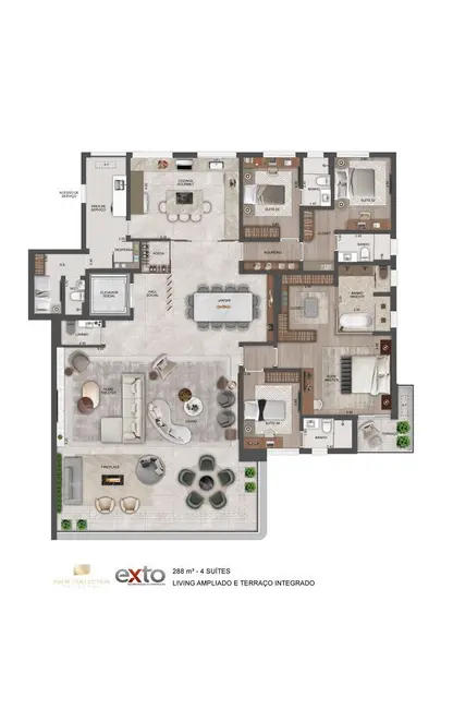 Apartamento com 4 quartos à venda, 248m2 em Pacaembu, São Paulo - SP - imagem 6 Foto 6 de Apartamento com 4 quartos à venda, 248m2 em Pacaembu, São Paulo - SP