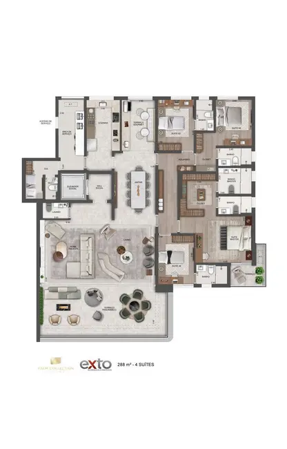 Apartamento com 4 quartos à venda, 248m2 em Pacaembu, São Paulo - SP - imagem 3 Foto 3 de Apartamento com 4 quartos à venda, 248m2 em Pacaembu, São Paulo - SP