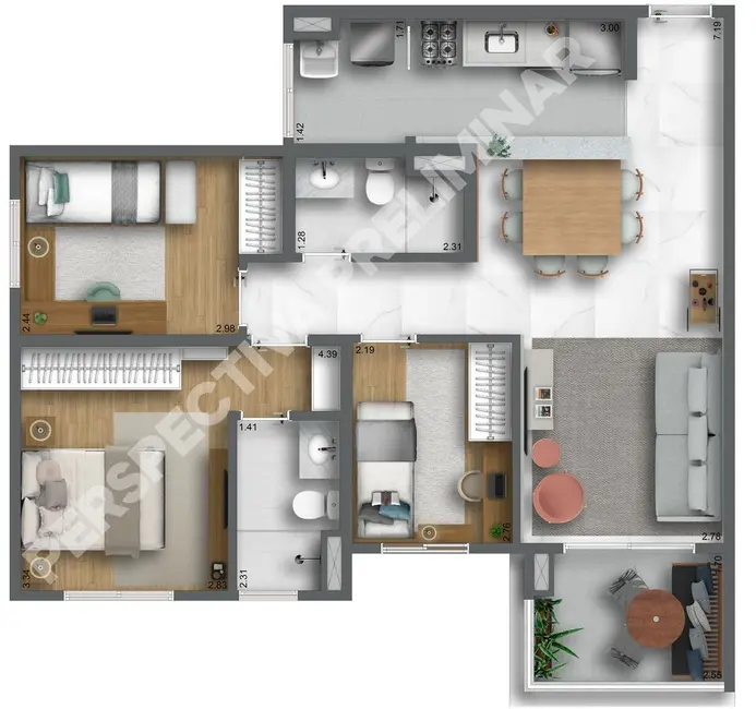 Foto 2 de Apartamento com 3 quartos à venda, 123m2 em Cézar de Souza, Mogi Das Cruzes - SP