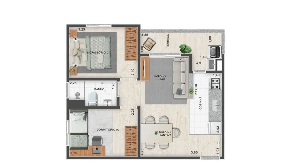 Foto 2 de Apartamento com 1 quarto à venda, 45m2 em Cidade Intercap, Taboao Da Serra - SP