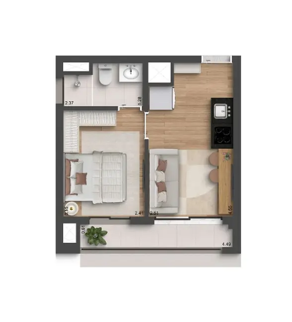 Foto 2 de Kitnet com 1 quarto à venda, 21m2 em Vila Clementino, São Paulo - SP