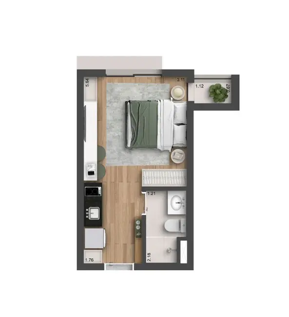 Foto 3 de Kitnet com 1 quarto à venda, 21m2 em Vila Clementino, São Paulo - SP