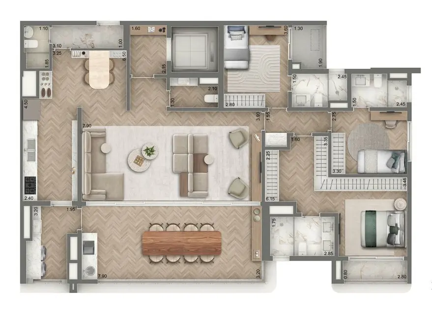 Apartamento com 3 quartos à venda, 139m2 em Vila Clementino, São Paulo - SP - imagem 6 Foto 6 de Apartamento com 3 quartos à venda, 139m2 em Vila Clementino, São Paulo - SP