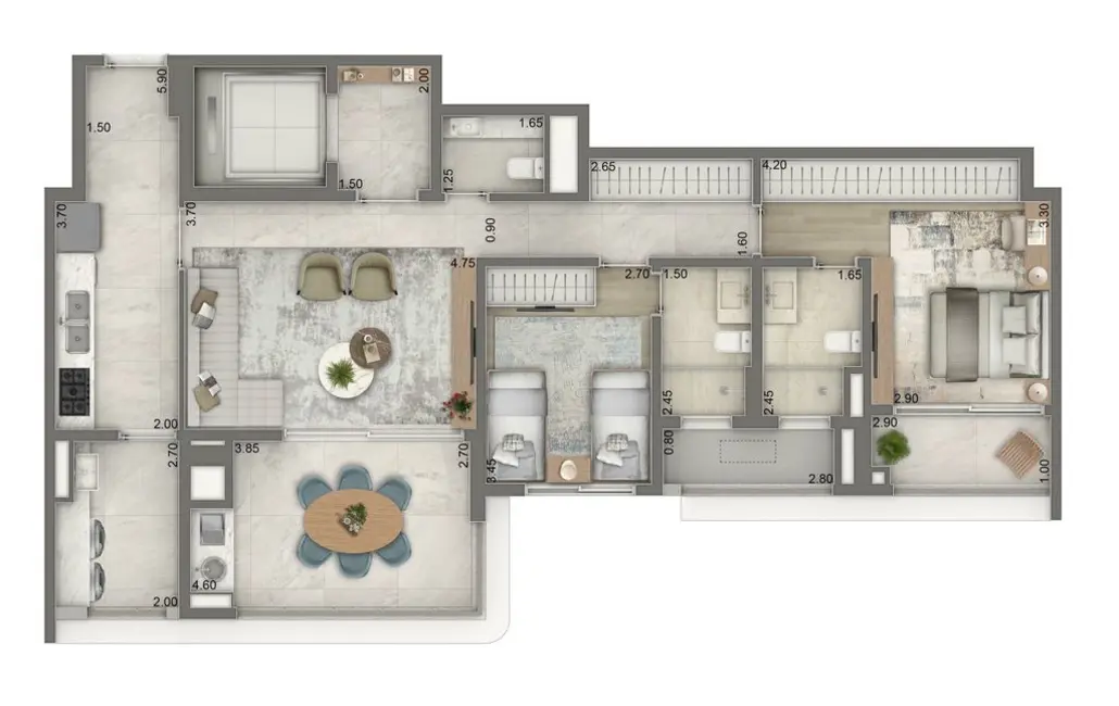 Apartamento com 3 quartos à venda, 139m2 em Vila Clementino, São Paulo - SP - imagem 7 Foto 7 de Apartamento com 3 quartos à venda, 139m2 em Vila Clementino, São Paulo - SP