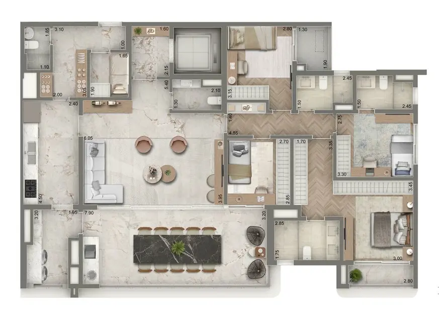 Apartamento com 4 quartos à venda, 179m2 em Vila Clementino, São Paulo - SP - imagem 8 Foto 8 de Apartamento com 4 quartos à venda, 179m2 em Vila Clementino, São Paulo - SP