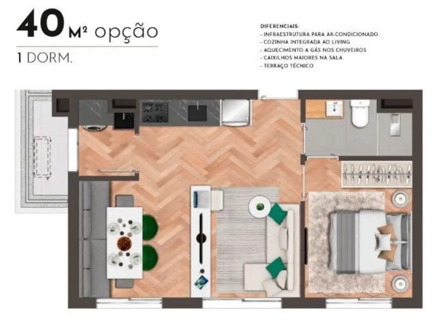 Foto 1 de Apartamento com 2 quartos à venda, 40m2 em São Paulo - SP