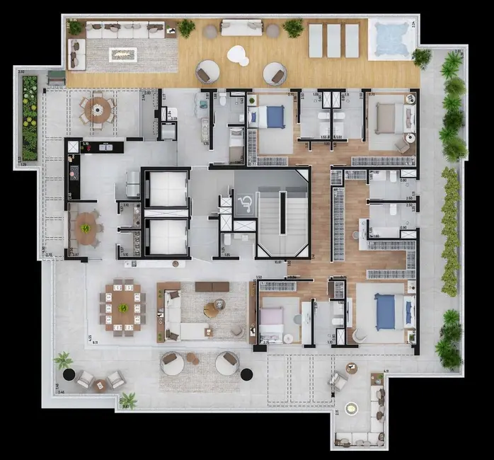 Apartamento com 4 quartos à venda, 276m2 em Higienópolis, São Paulo - SP - imagem 8 Foto 8 de Apartamento com 4 quartos à venda, 276m2 em Higienópolis, São Paulo - SP